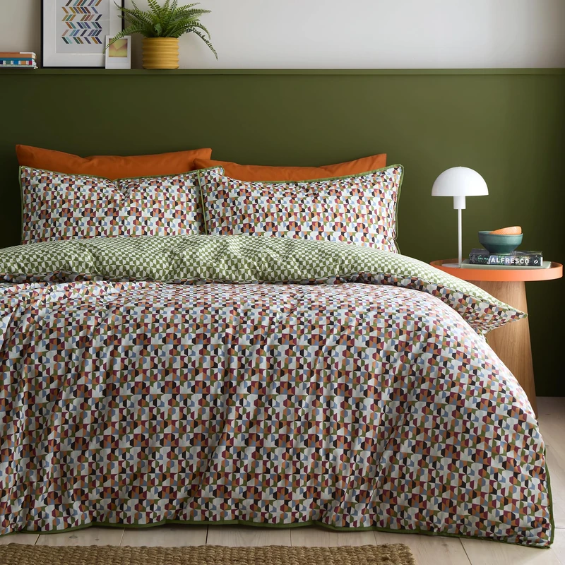 Appletree Star Geo Duvet Cover Set King 230 x 220cm – 100% Cotton Bedding with Modern Geometric Star Design, Includes 2 Pillowcases
