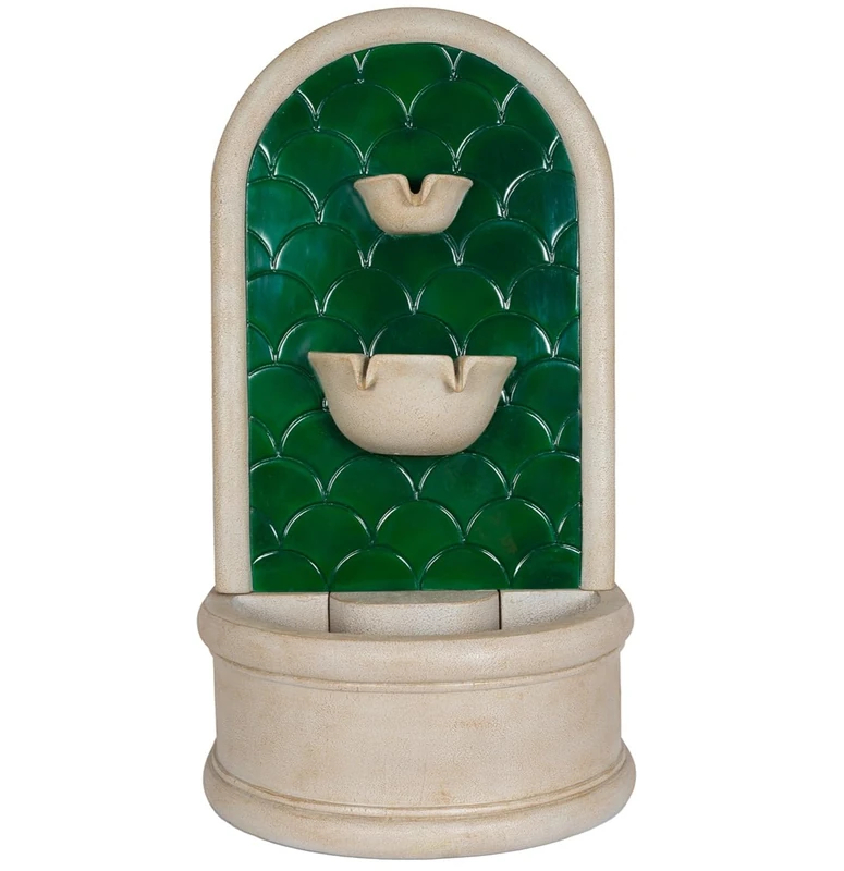 Easy Fountain Calico Pours Water Feature – Mains Powered, No Plumbing, Outdoor Garden Fountain with Recirculating Pump, GRC & Polyresin, Patio & Garden