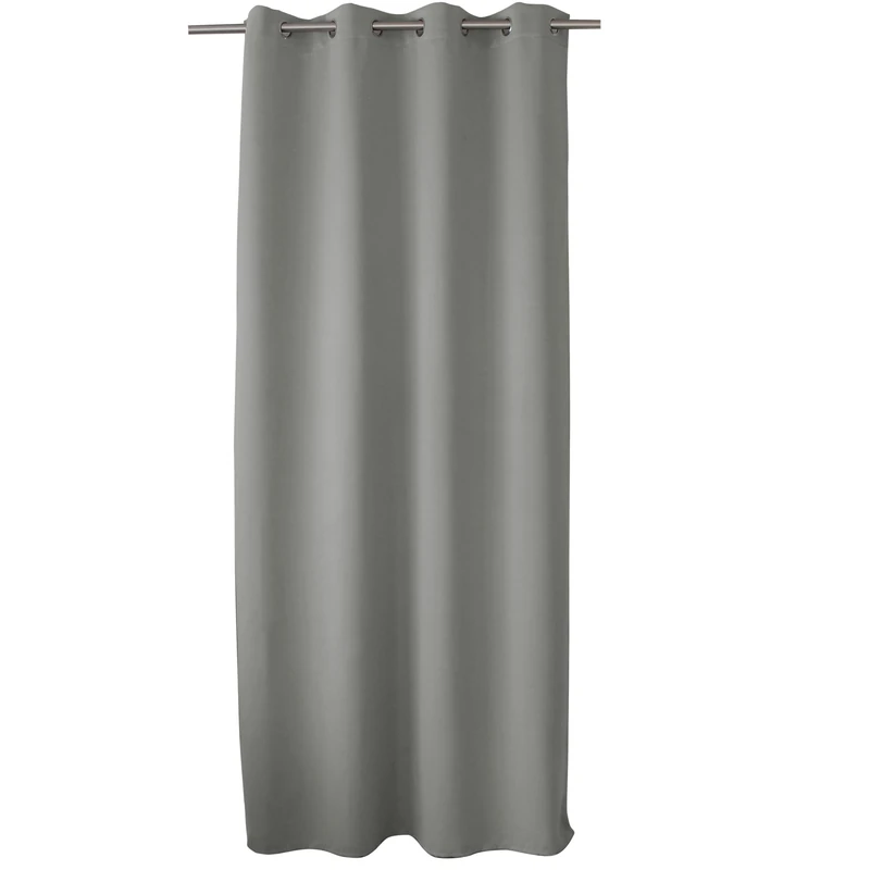 ED ENJOY HOME Fire Blackout Curtain with Eyelets, Light Grey, 140 x 260 cm, Fireproof Category M1, 100% Polyester, Flame Collection - Image 1