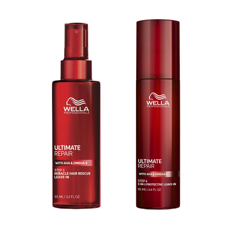 Wella Professionals Ultimate Repair Leave-in Lotion (95ml) + Ultimate Repair Miracle Hair Rescue - Leave-on Treatment for Damaged Hair - WIth AHA & Omega-9 (95ml)