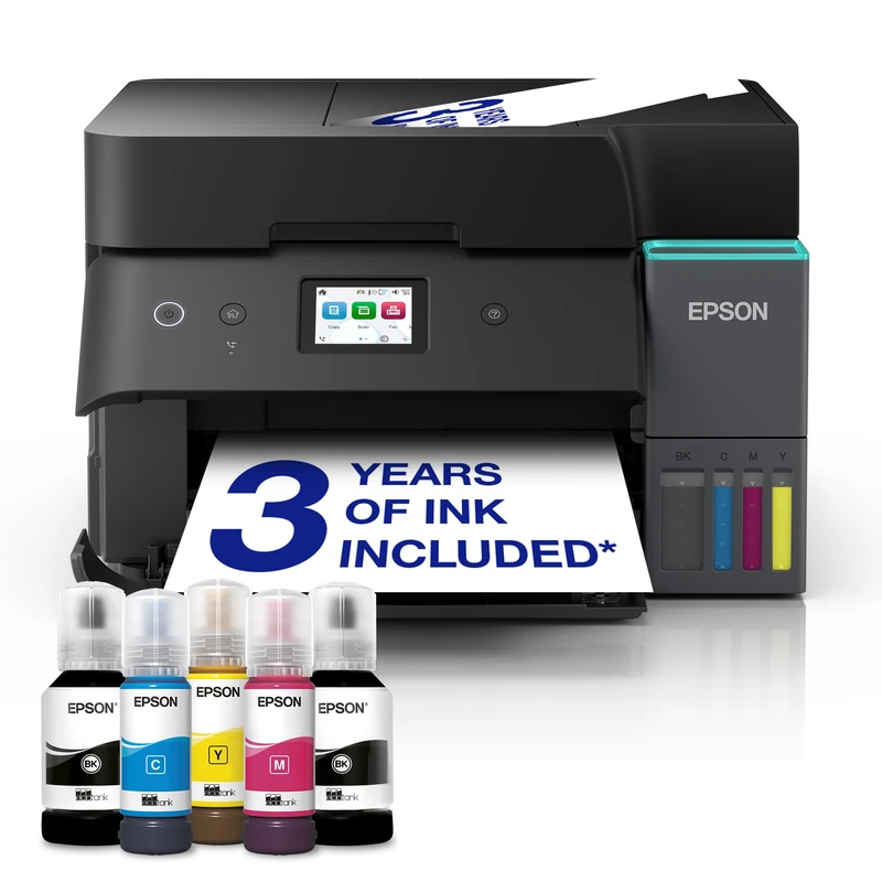 Epson EcoTank ET-4955 Ink Tank Printer | Home Office Use | Wireless & Ethernet | A4 | Duplex Print, Copy, Scan, Fax | 6.1cm Touchscreen | ADF | Includes up to 3 Years of Ink