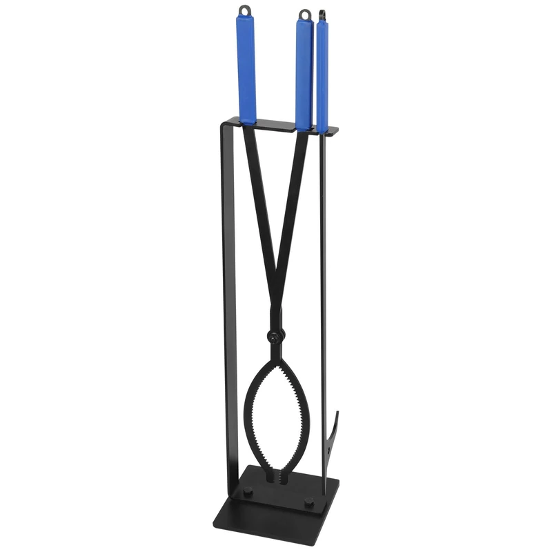 Uten Fire Poker Set with 27.17"/69cm Fire Poker & Fire Tongs, with a Metal Stand, Heavy-Duty Fireplace Accessories, Fireplace Tool Set, Fireside Companion, Indoor Fireplace, Outdoor Campfires