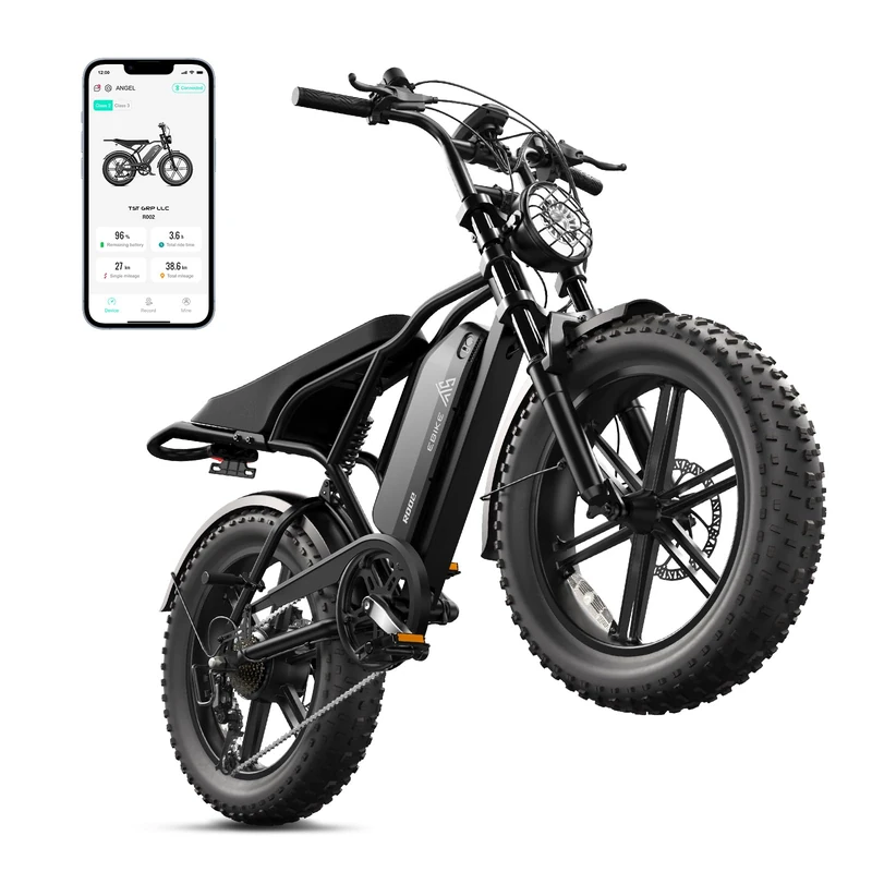TST Electric Bike for Adults,Ebike with 48V/15AH Removable Waterproof Battery, 20" x4.0 All-Terrain Tires,Electric Bike with Multiple Performance Modes, Fat Tire Ebike Hydraulic Suspension 7-Speed