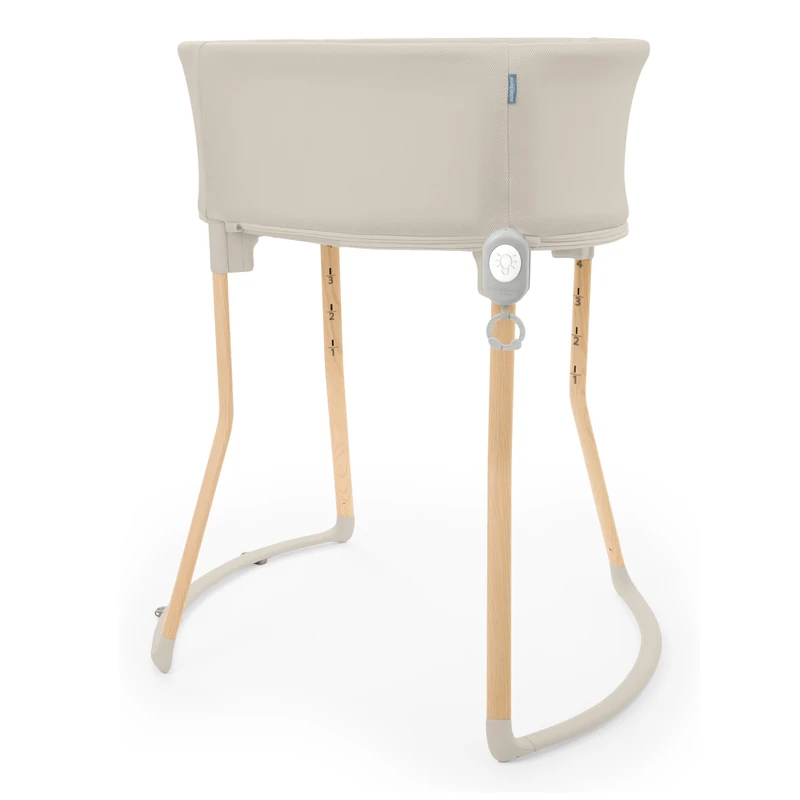 Ingenuity Right Height Adjustable Bassinet with Soothing Sounds & Lights – 4 Height Positions, C-Section Friendly, Mesh Sides, Portable Design - Image 1