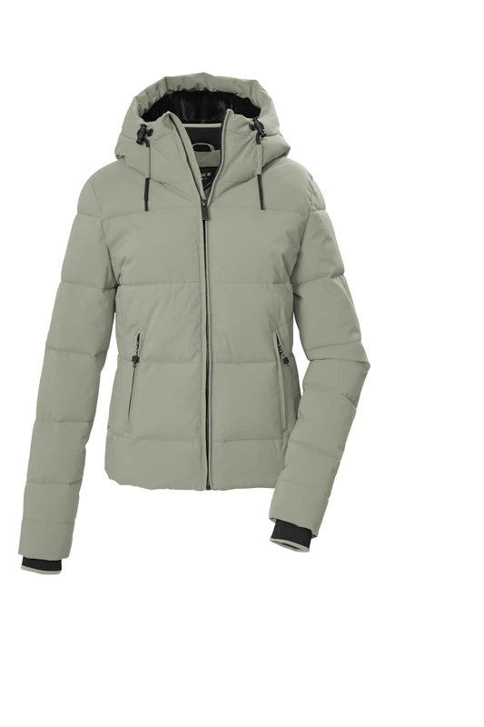 killtec KOW 224 WMN QLTD JCKT Women's Quilted Transition Jacket with Hood, Dark Sea Foam, 42, 44477-000