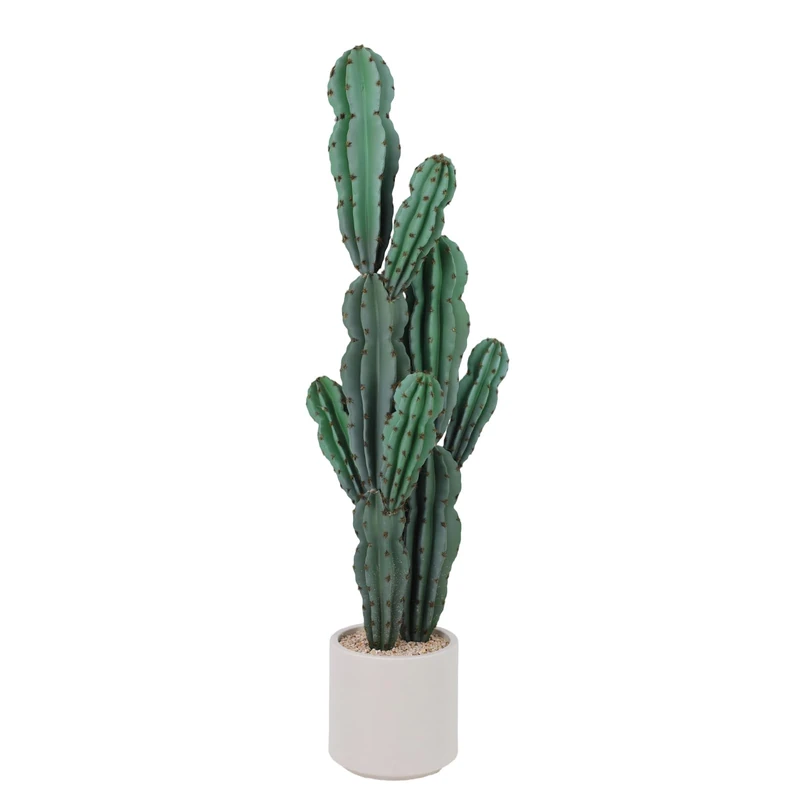 GarveeHome Artificial Cactus in Pot 99 x 18 cm, Artificial Plant Cactus with Stone, Decorative Desert Cacti, Plastic Succulents Plants for Office, Living Room, Home Decoration - Image 1