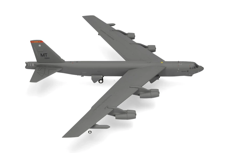 Herpa airplane model USAF Boeing B-52H Stratofortress - 23rd BS "Barons", 5th BW, Minot Air Base "Excalibur" - 60-0044 on a scale of 1:200, military, metal miniature without pedastal, model building