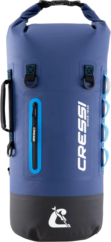 Cressi since 1946 - Ocelot Dry Bag - Unisex Dry Waterproof Bag for Sea, Boat and Water Activities, Available in Small, Medium and Large Sizes, Blue/Light Blue 30 L