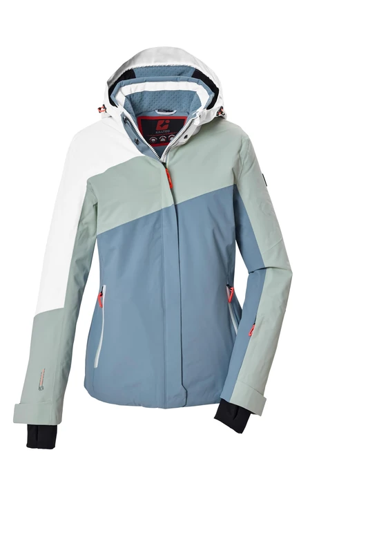 killtec KSW 101 WMN Ski Jacket/Functional Jacket Waterproof with Zip-Off Hood and Snow Guard Sea Foam 48 44519-000