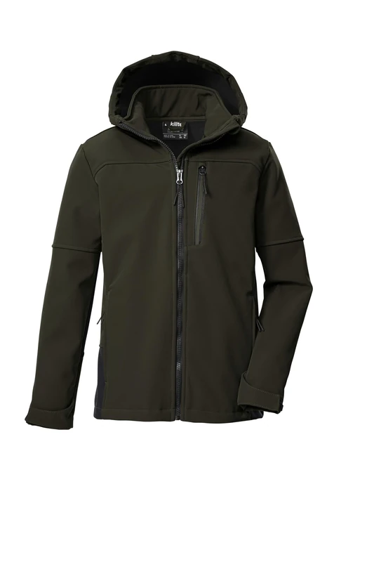 killtec KOS 369 MN SFTSHLL JCKT Men's Softshell Outdoor Jacket with Hood Dark Olive L 44957-000