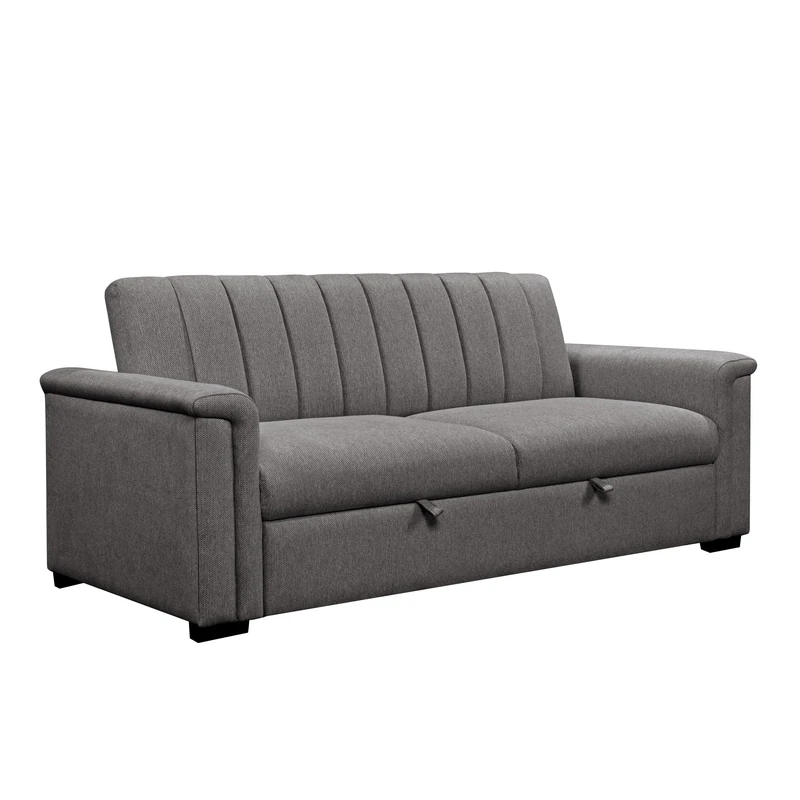 Charlotte - 3 Seater Sofa Bed Anthracite Fabric, 203 x 90 x 88cm (W x D x H)