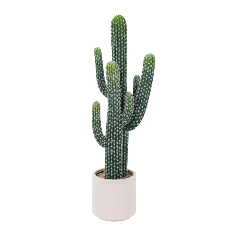 GarveeHome Artificial Cactus in Pot 83 x 18 cm, Artificial Plant Cactus with Stone, Decorative Desert Cacti, Plastic Succulents Plants for Office, Living Room, Home Decoration - Image 1