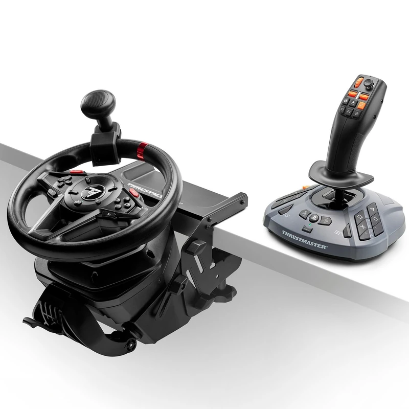 Thrustmaster T128 SimTask Farming Pack – Complete Farming Simulation Kit for PS5 & PC – T128 Racing Wheel, FarmStick & Metal Mount – H.E.A.R.T Precision – Ideal for Farming Simulator – Black