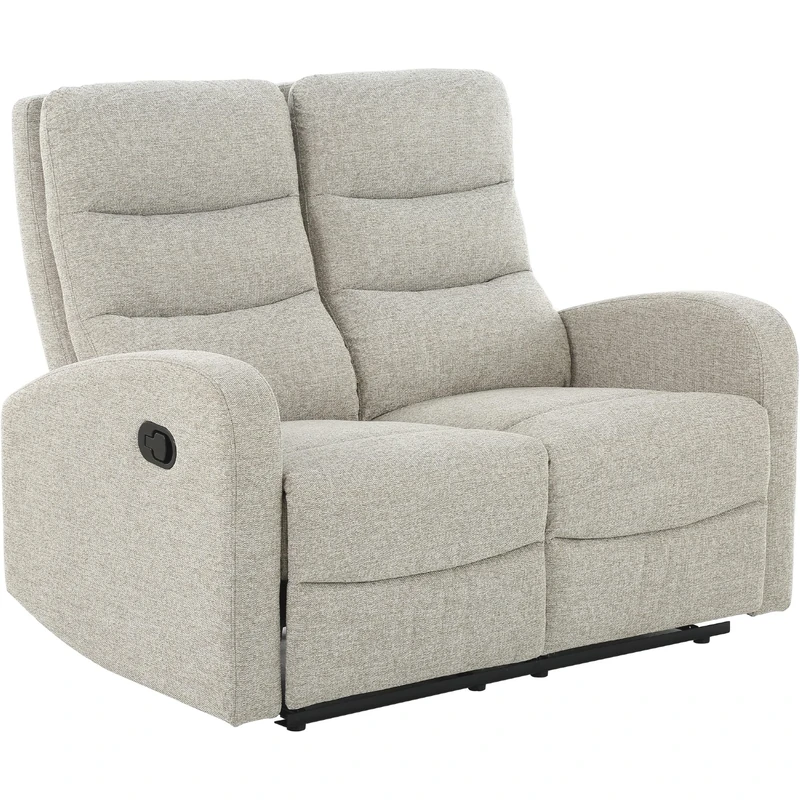 Rena - 2 Seater Sofa with Manuel Recliner Natural Linen Look, 125 x 94 x 101cm (W x D x H)