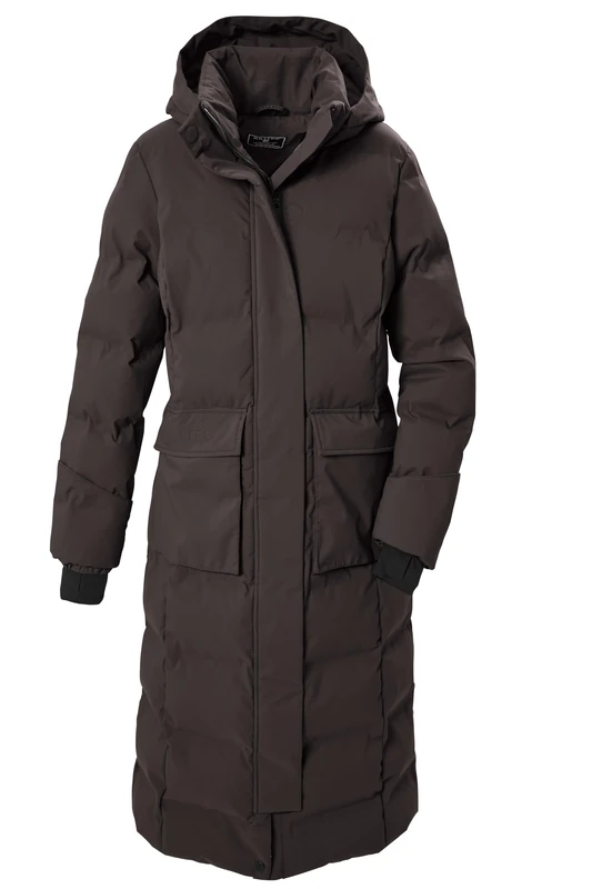 killtec KOW 37 WMN QLTD CT Women's Quilted Parka Winter Coat with Removable Hood Ebony 46 44473-000