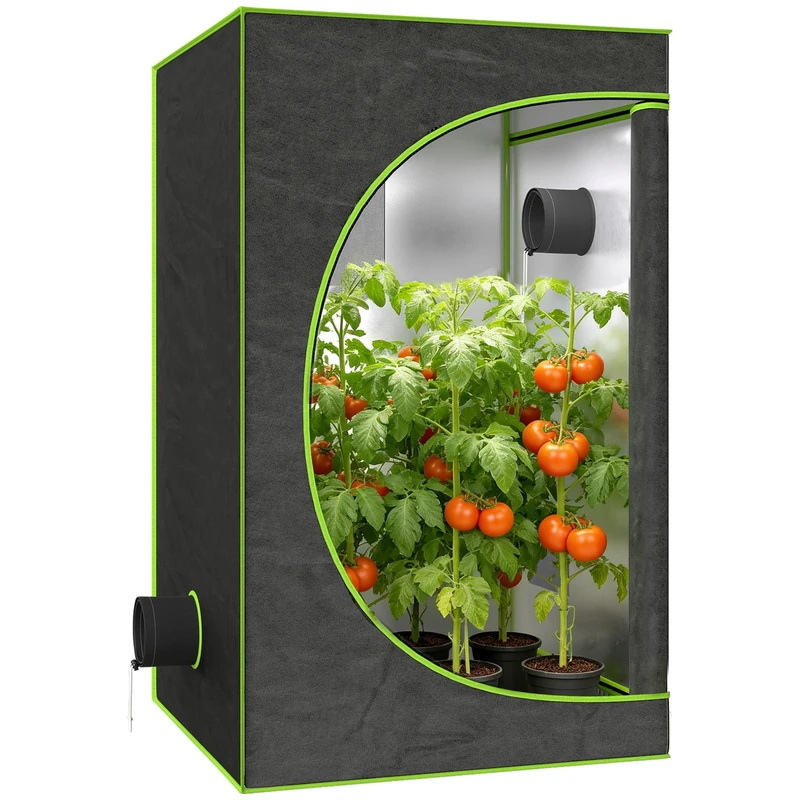 Outsunny 120 x 120 x 200 cm Grow Tent - Mylar Reflective Tent