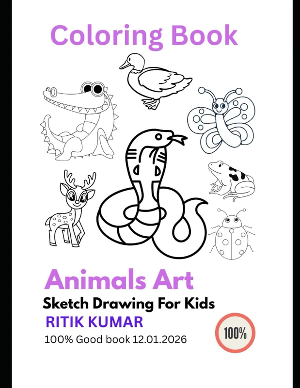 Coloring Book for Kids 1-5 years, animals coloring book art drawing: Coloring Book for Kids 1-5 years, animals coloring book art drawing (Animal Colouring Book For Kids 1-5 Years Pages 42)