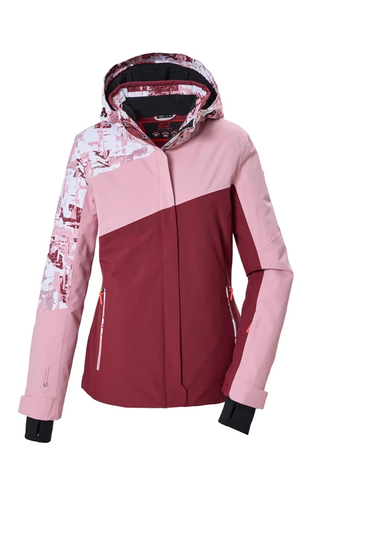 killtec KSW 102 WMN Women's Ski Jacket Waterproof with Zip-Off Hood and Snow Guard 44520-000 Pink