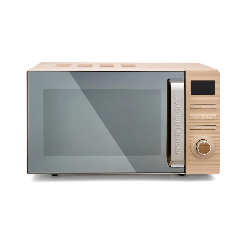 Morphy Richards Clay Digital Brown Microwave, 20L Capacity, 95 Minute Timer, 11 Power Levels, Defrost mode, Glass Turntable, Easy Clean, 800W, Felspar, 512000