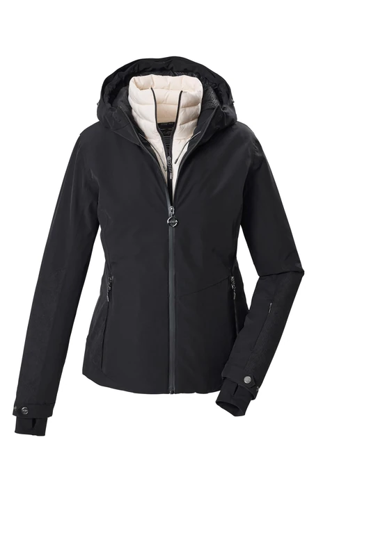 killtec KSW 135 WMN Women's Ski Jacket Waterproof with Hood Removable Snow Guard Black 42 44931-000
