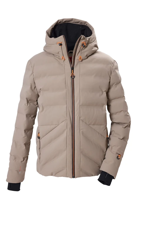 killtec KSW 71 MN Men's Ski Jacket Quilted Jacket with Hood and Snow Guard Dark Sand L 44547-000