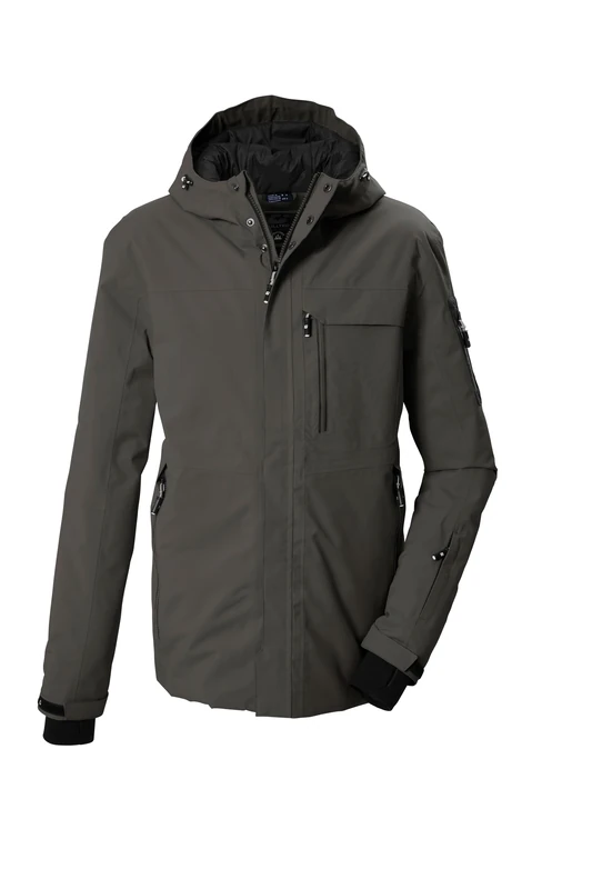 killtec KSW 78 MN Men's Ski Jacket Waterproof with Hood and Snow Guard Green Anthracite 4XL 44913-000