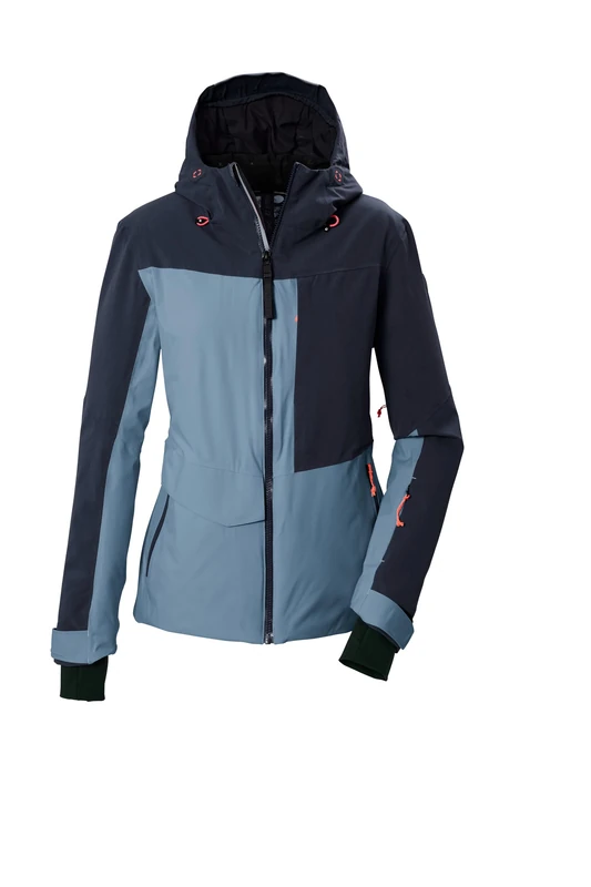 killtec KSW 227 WMN Ski Jacket with Hood, Snow Guard and Underarm Ventilation 44 44529-000 Women's Ski Jacket Light Steel Blue