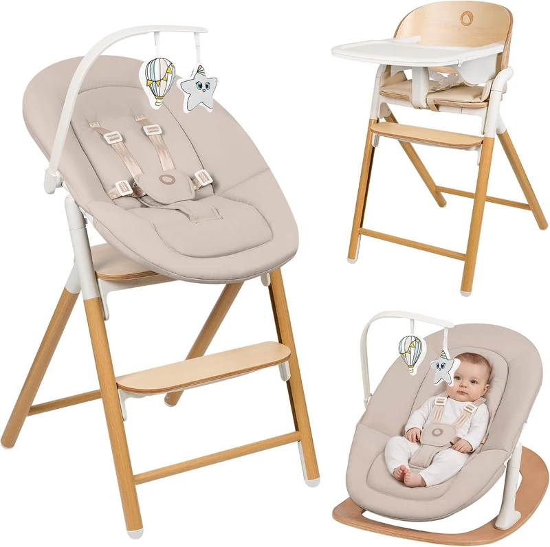 LIONELO Celia 2-in-1 High Chair and Baby Bouncer Set
