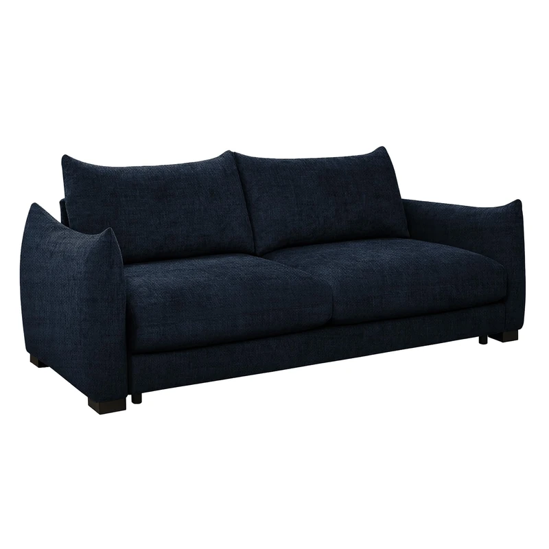 Bronte - 3 Seater Sofa Bed in Navy Blue Fabric, 220 x 90 x 70cm (W x D x H)