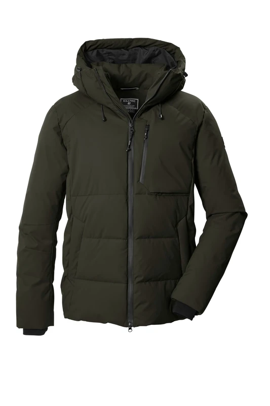 killtec KOW 12 MN QLTD JCKT 43890-000 Men's Quilted Winter Jacket with Hood Dark Olive XL - Image 1