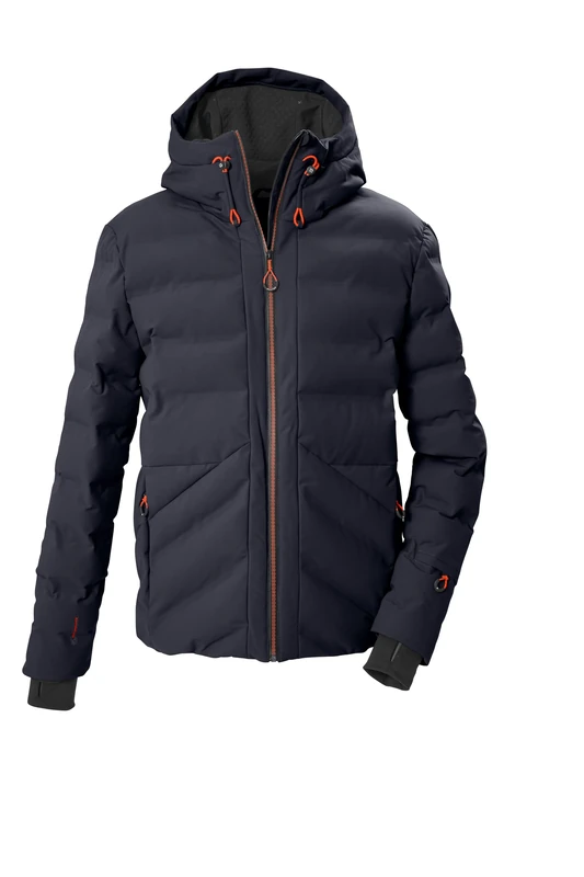 killtec KSW 71 MN 44547-000 Men's Ski Jacket with Hood and Snow Guard Black Blue M