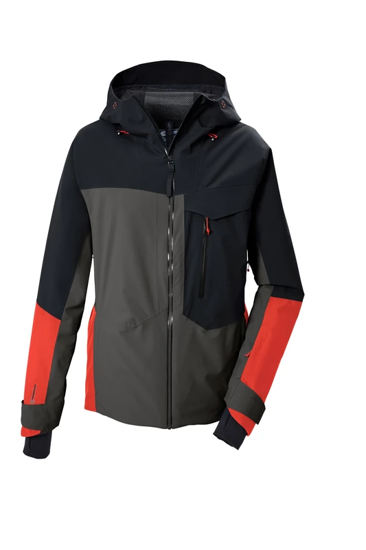 killtec KSW 66 MN Men's Ski Jacket Waterproof with Hood and Snow Guard Green Anthracite XXL 44542-000