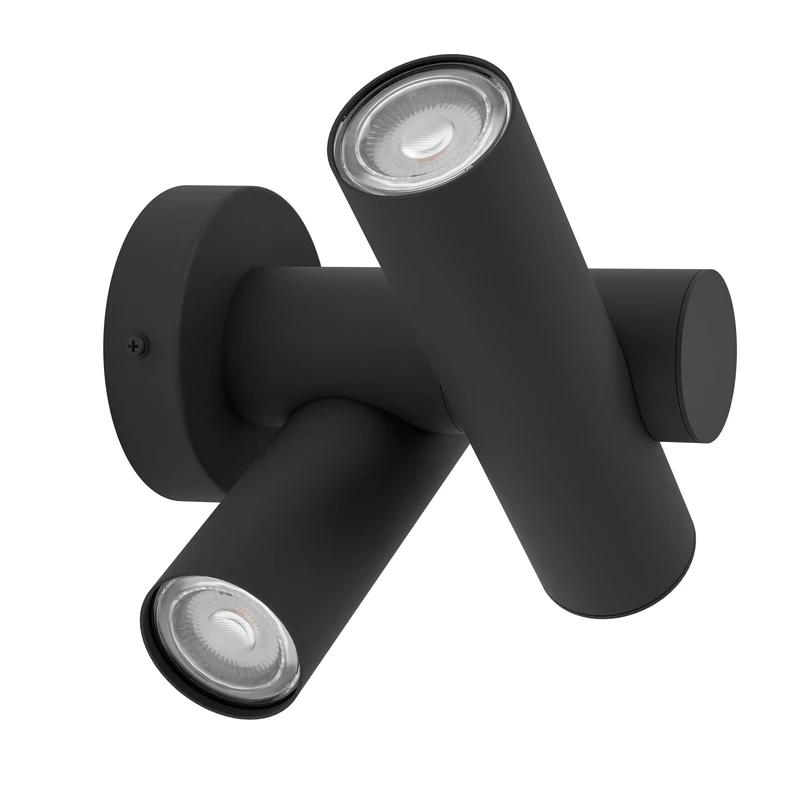 Eglo LED Outdoor wall Light Fossignano, Porch lamp with Adjustable spot, Outside Lighting, Black Aluminium, Warm White, IP44