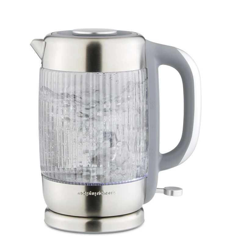 Morphy Richards Lantern Ribbed Kettle, 1.5L, 3Kw Rapid Boil, 360 Degree Base, Dry Boil Protection, Heat & Stain Resistant, Auto Switch Off, Concealed Heating Element, Smoked, 108003