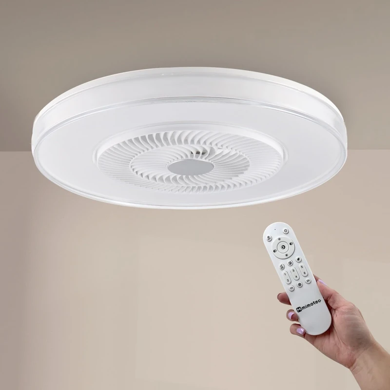 M Mimotec - Vera 42W LED Ceiling Fan with Light, Remote Control, DC Motor, Quiet, 6 Speeds, 3CCT, Timer, Summer-Winter - Image 1