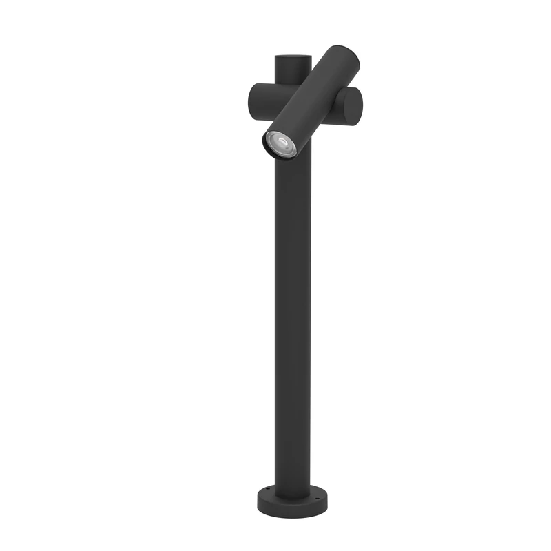 Eglo Outdoor lamp Post Fossignano, Garden Light Mains Powered with Adjustable Spotlight, Path Lighting in Black Aluminium, IP44, Warm White, 70 cm