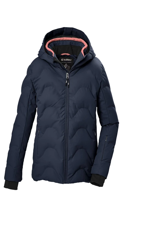 killtec KSW 194 GRLS 44792-000 Girls' Ski Jacket with Hood and Snow Guard Dark Navy 140