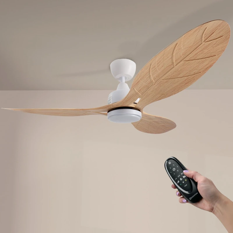 M Mimotec - Aras 18W LED Ceiling Fan with Light, Remote Control, DC Motor, Quiet, 6 Speeds, 3CCT, Timer, Summer-Winter