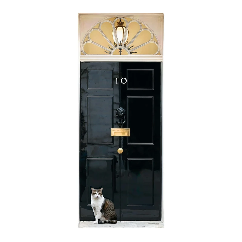 SC4848 British Prime Ministers Residence Number 10 Downing Street With Larry the Cat Large Cardboard Cutout Height 189cm - Image 1
