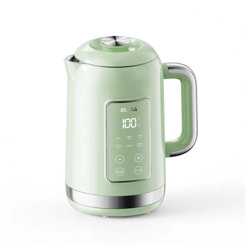 OLEGA Electric Kettle Temperatire Control: 1800W Electric Tea Kettles 1.5L Stainless Steel Tea Kettle Smart Kettle Hot Water Boiler Teapot for Coffee Tea, Digital Display, 6 Temperature Presets