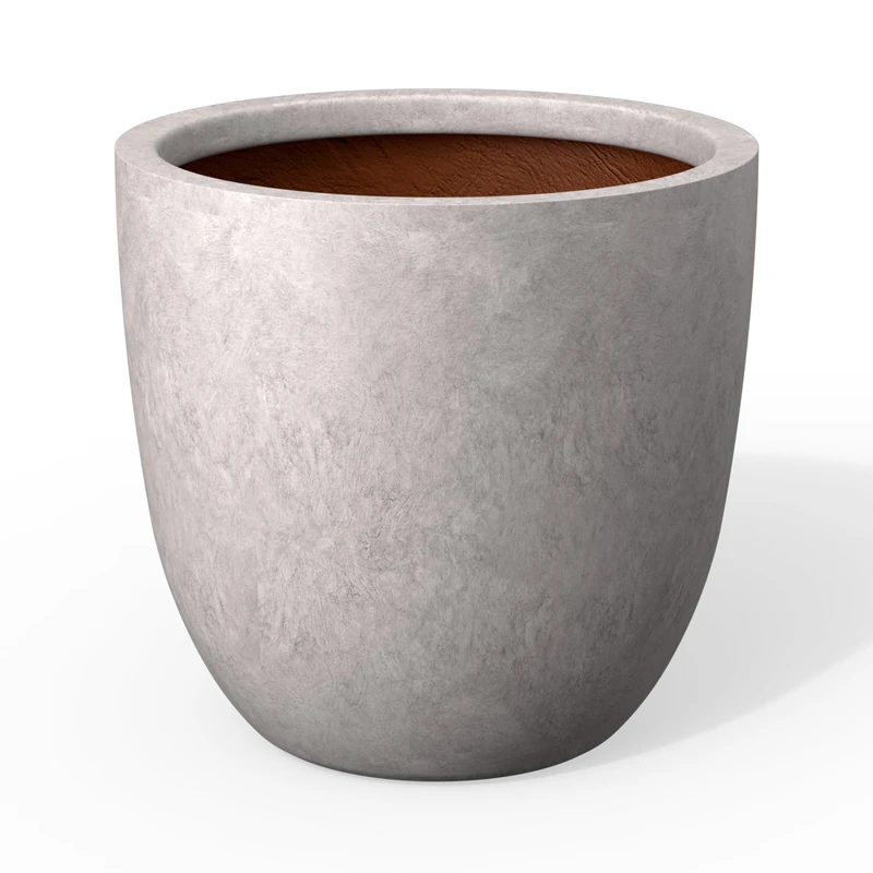 Kante CON Gray Concrete Planter 18" Dia All-Weather Round Large Pot