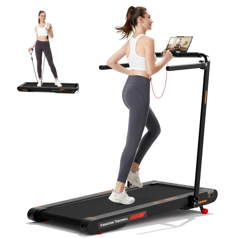 Sperax 4 in 1 Foldable Vibration Treadmill with 6% Incline and LED Display, 12 km/h Walking Vibration Pad with Remote Control, 2.5HP Walking Pad Treadmill with APP for home - Image 1