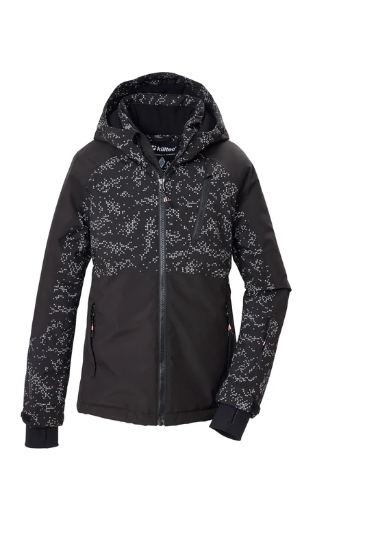 killtec KSW 189 GRLS SKI JCKT 44785-000 Girls' Functional Jacket with Hood and Snow Guard Black 140