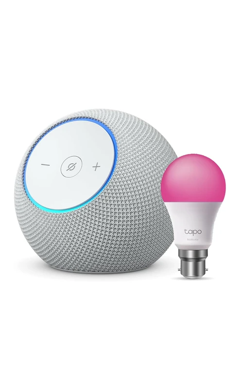 Amazon Echo Dot Max (newest gen) | Glacier White + Tapo L530BA Smart Light Bulb (B22), Works with Alexa - Smart Home Starter Kit, with Alexa+ Early Access