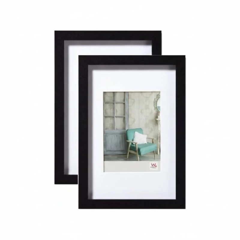 walther design Stockholm Wooden Picture Frame, Black, 20 x 30 cm, Pack of 2, EA030BD