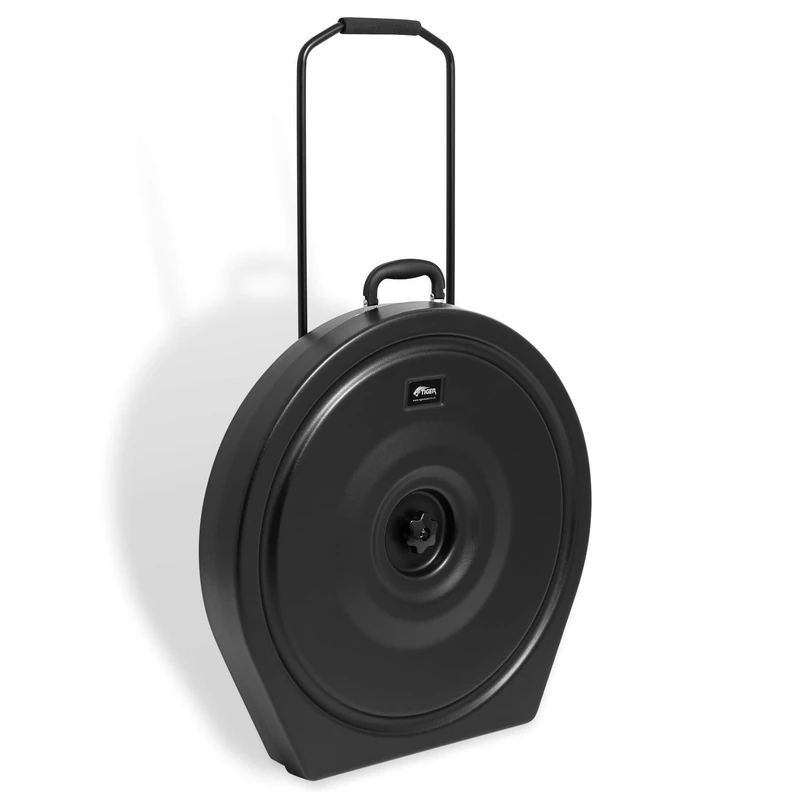 Tiger Cymbal Hard Case with Wheels - Heavy-Duty ABS Shell, Fits Up to 21” Cymbals with 6 Felt Dividers, Adjustable Pull Handle, for Easy Transport, Weather-Resistant, Dustproof and Lightweight