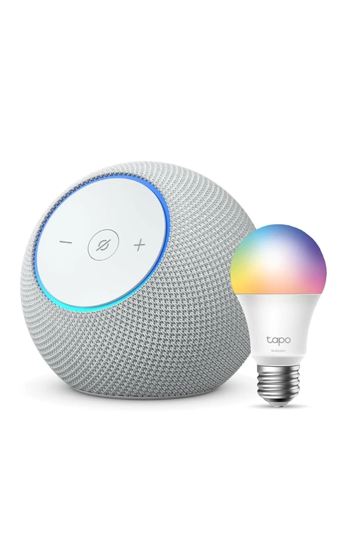 Amazon Echo Dot Max (newest gen) | Glacier White + Tapo L530EA Smart Light Bulb (E27), Works with Alexa - Smart Home Starter Kit, with Alexa+ Early Access