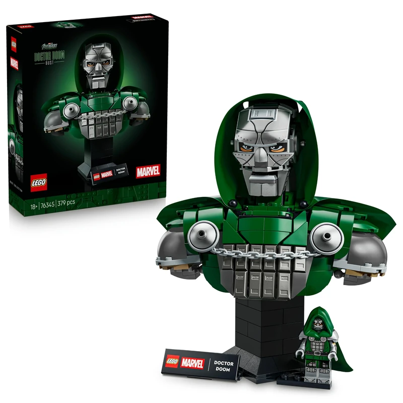 LEGO | Marvel Doctor Doom Bust - Display Model Kit for Adults incl. Collectible Minifigure & Nameplate - DIY Shelf or Room Decor - Gift Idea for Movie Fans - 76345