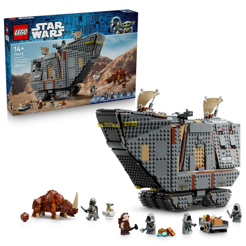 LEGO Star Wars 75453 Offworld Sandcrawler and Mudhorn - Model kit w/Grogu Figure & 5 Minifigures incl. The Mandalorian - Birthday Gift for 14+ Year Old Teenage Boys & Movie Fans