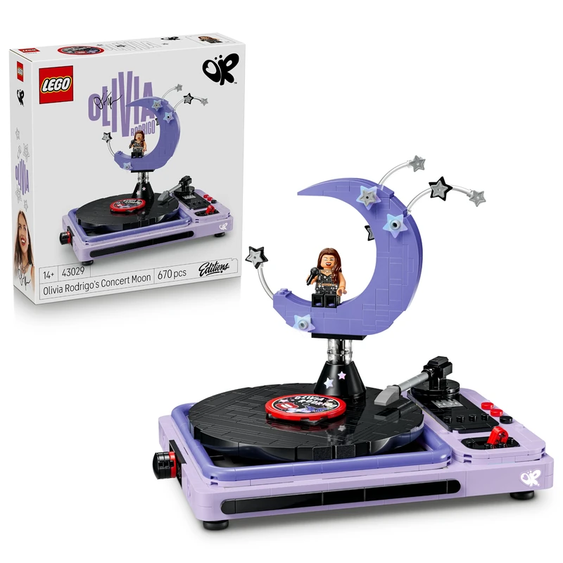 LEGO Editions Olivia Rodrigo's Concert Moon - Record Player Model Kit w/Vinyl & Minifigure - Kids' Room Decor - Music Gift for 14+ Year Old Teenage Girls, Boys & Fans - 43029 - Image 1
